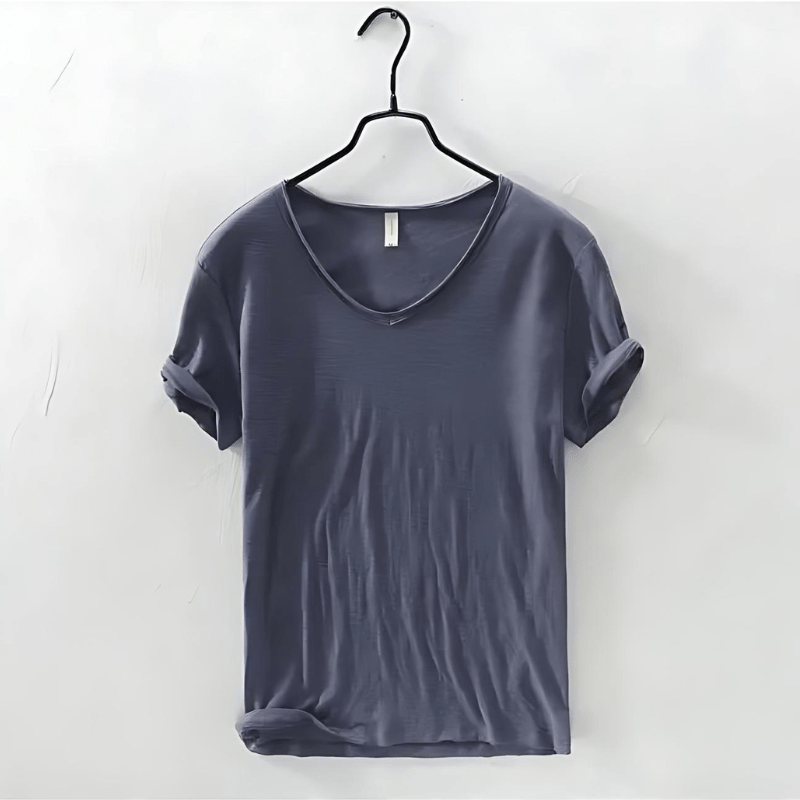 Boris V - Ausschnitt T-Shirt - Hemden - Blau - Müller Mode