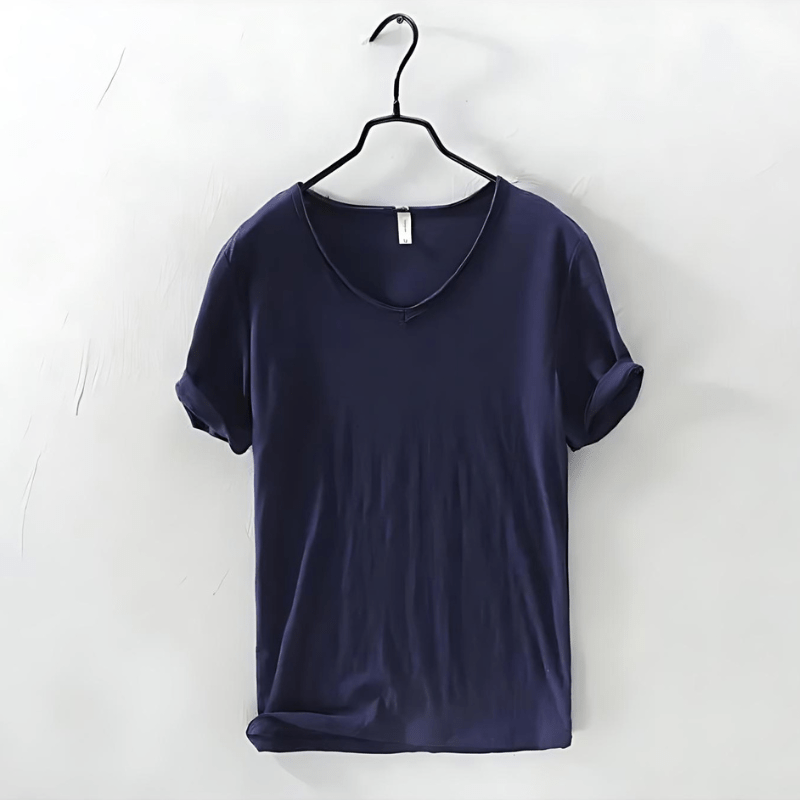 Boris V - Ausschnitt T-Shirt - Hemden - Marineblau - Müller Mode