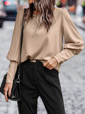 Britta - Langärmeliges Bluse - Langarmshirt - Bluse - Apricot - Müller Mode