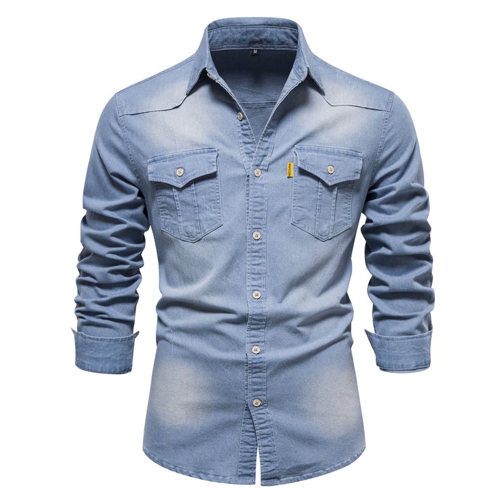 Isak Denim - Hemd mit Knopfleiste - Hemden - Hellblau - Müller Mode