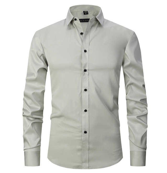 Normand - Langärmliges Hemd - Eleganter Formaler Stil - Hemden - Hellgrau - Müller Mode