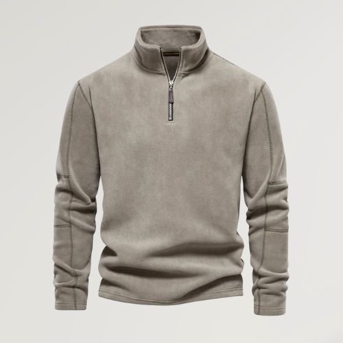 Oskar - Fleecepullover mit Rollkragen - Strickwaren - Olivgrün - Müller Mode