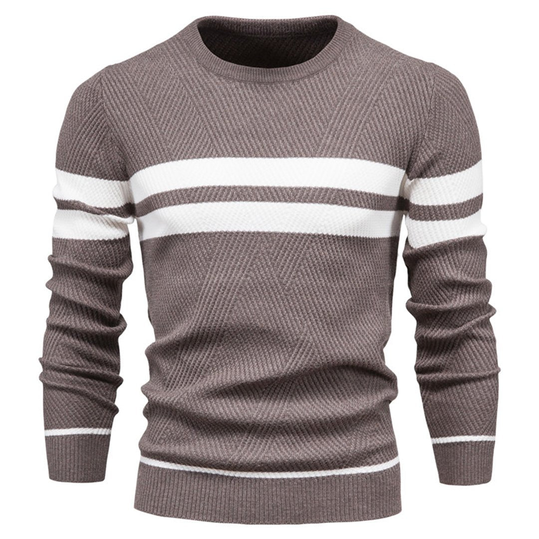 Primus - Strickpullover - Gestreiftes Akzentdesign - Strickwaren - Braun - Müller Mode