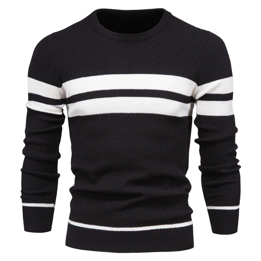 Primus - Strickpullover - Gestreiftes Akzentdesign - Strickwaren - Schwarz - Müller Mode