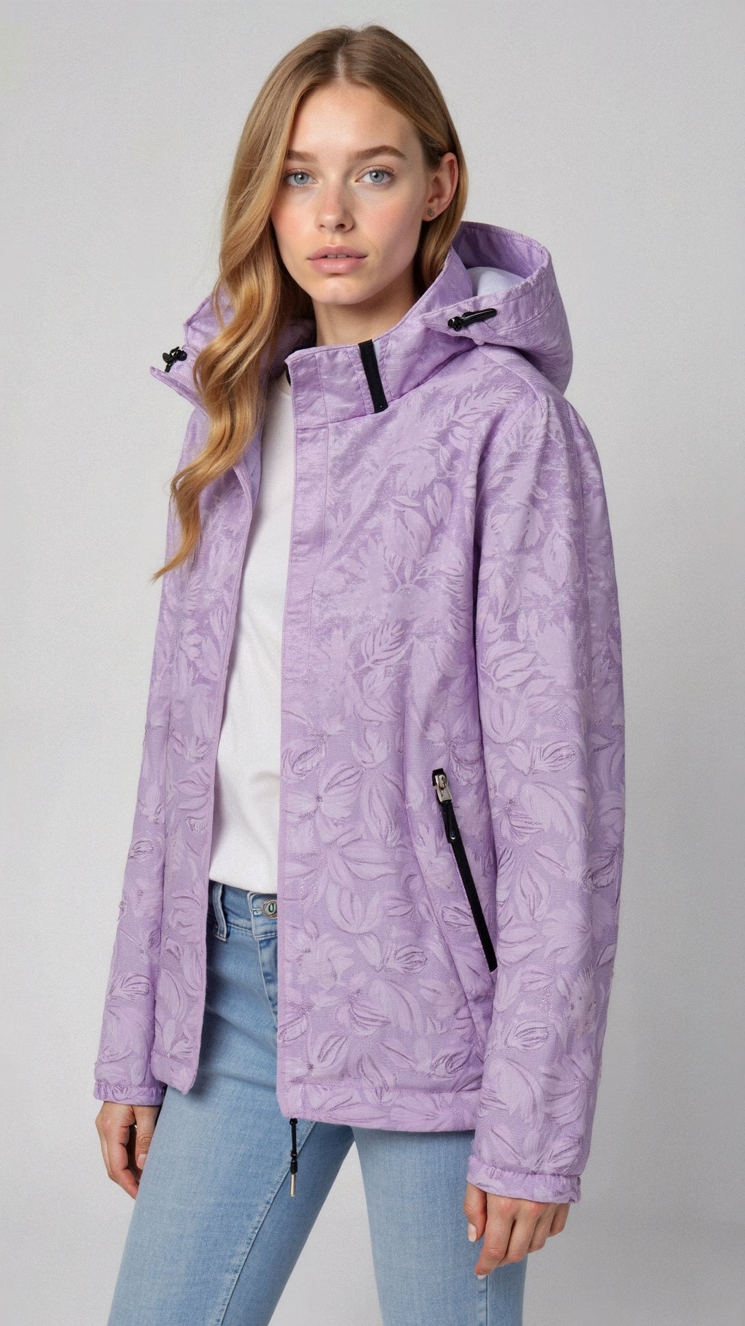 Sanne Bedruckte Outdoor-Jacke mit Kapuze