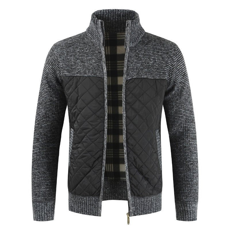 Uffe Slim - Fit Strickjacke mit Stehkragen - Strickwaren - Dunkelgrau - Müller Mode