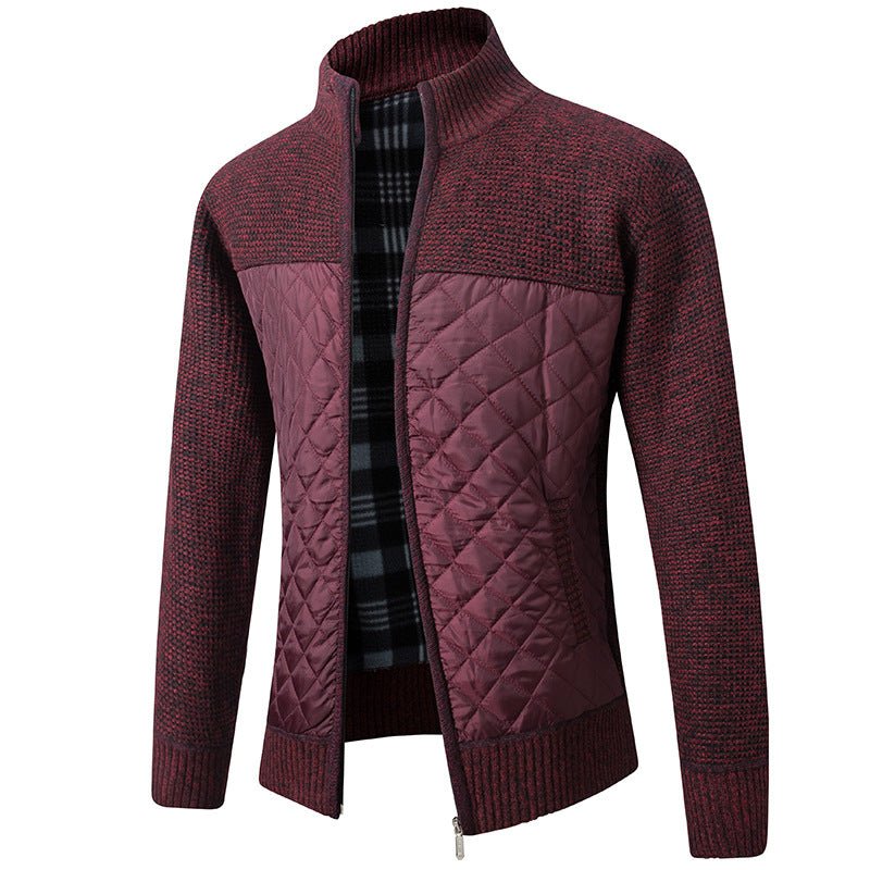 Uffe Slim - Fit Strickjacke mit Stehkragen - Strickwaren - Rot - Müller Mode