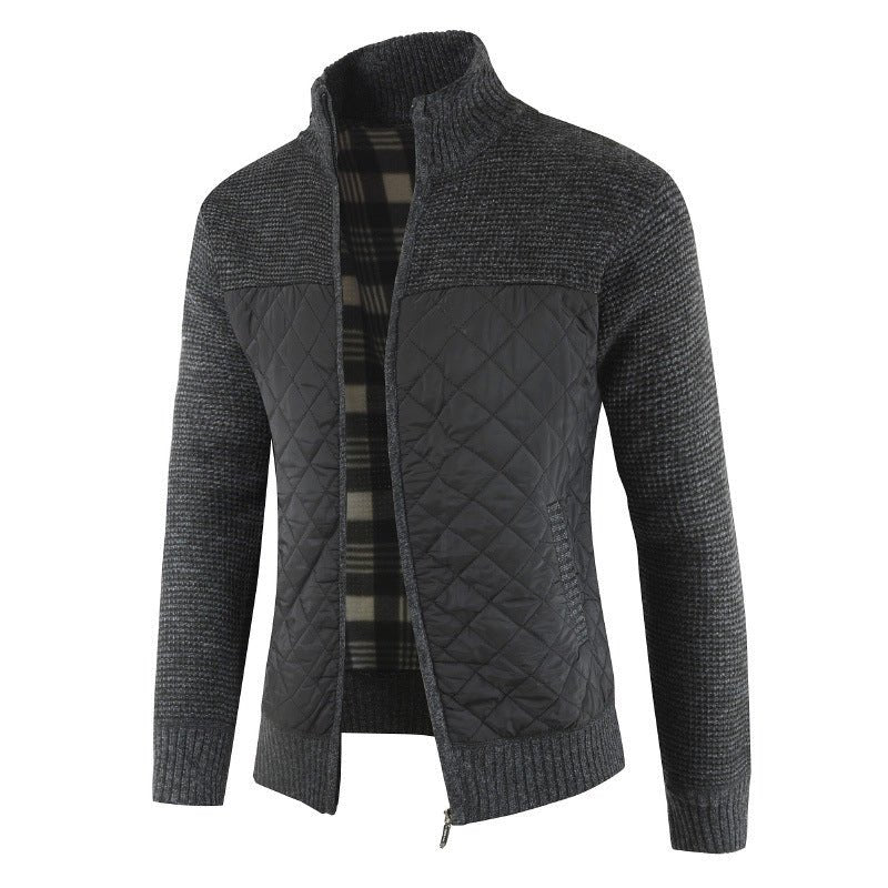 Uffe Slim - Fit Strickjacke mit Stehkragen - Strickwaren - Schwarz - Müller Mode